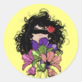 Stickers meisje & Bloemen (Voorkant)
