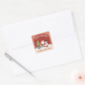 Stickers: Merry Christmas & Happy New Year Vierkante Sticker (Envelop)
