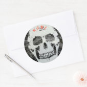 STICKERS MET Aangepaste NAAM Schedel ROND (Envelop)