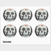 STICKERS MET AANGEPASTE NAAM SKELET ROND (Vel)