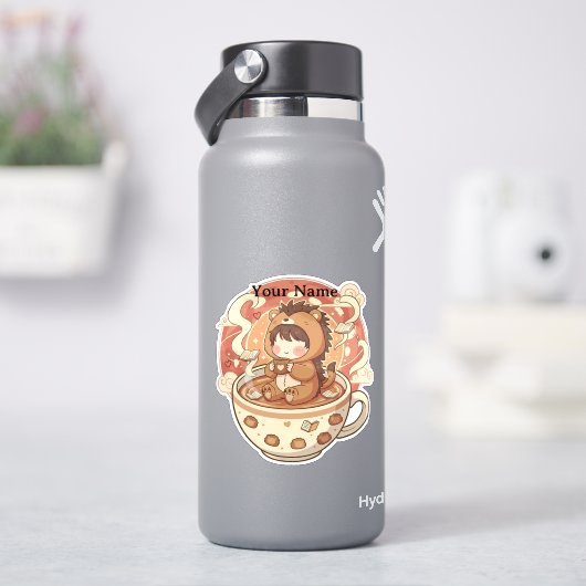 Stickers met aangepaste naam voor egel school (HydroFlask)