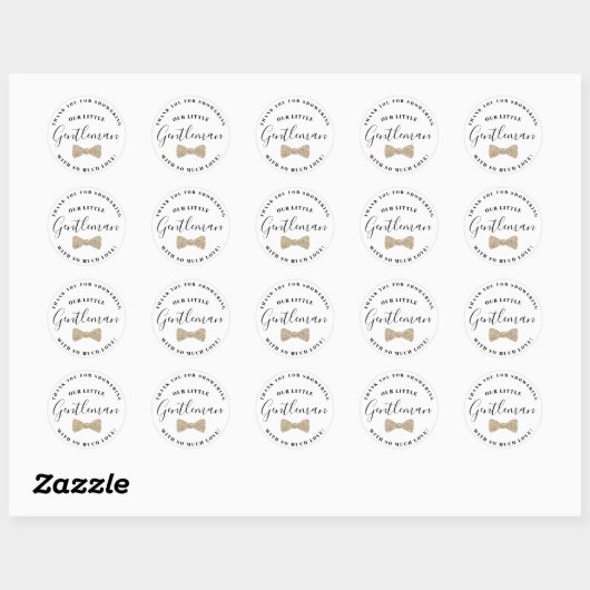 Stickers met Baby shower, Faux Gold Glitter (Vel)