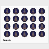 Stickers met blauw kerstboomblauw (Vel)