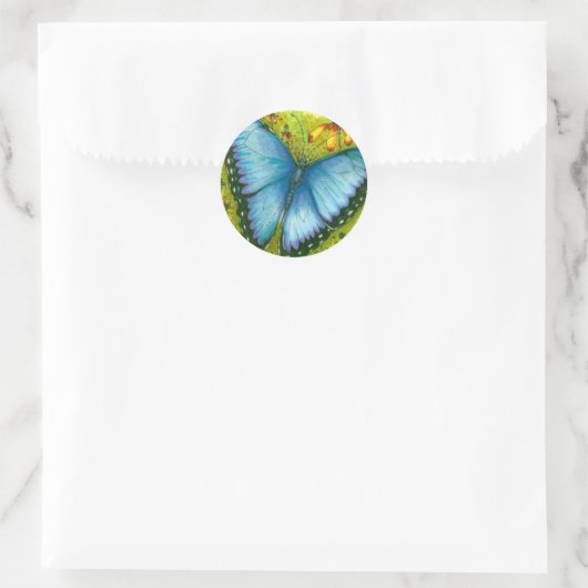 Stickers met blauw-morfovlinder (Tas)