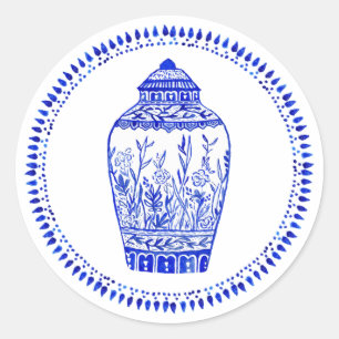 Stickers met blauwe en witte gember
