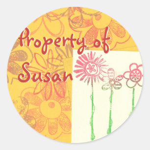 Stickers met bloemenstempel