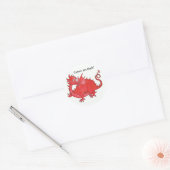  Stickers met Cute Welsh Red Dragon (Envelop)