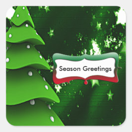 Stickers met de groene kerstboom
