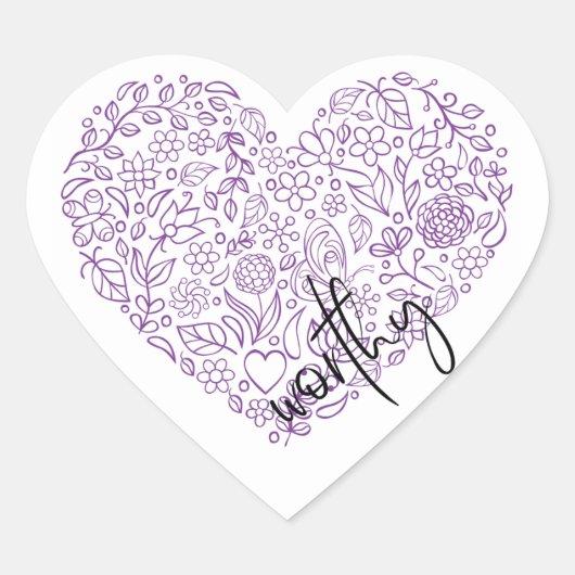 Stickers met een gezond hart (paars) (Voorkant)