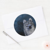 Stickers met een grijze en witte wolf (Envelop)