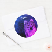 Stickers met een grijze en witte wolf (Envelop)