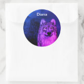 Stickers met een grijze en witte wolf (Tas)