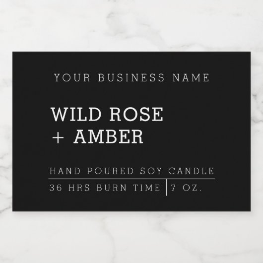 Stickers met een label voor natuurlijk kaarszwart  (Enkel label)