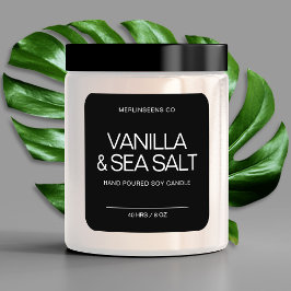 Stickers met een label voor natuurlijk kaarszwart 