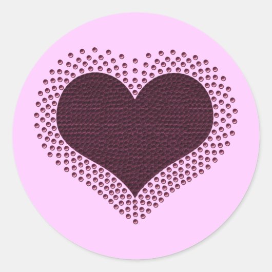Stickers met een metalen hart, Paars (Voorkant)
