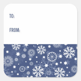 Stickers met een moderne blauwe snowflake kerstfee