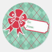 Stickers met een rode kerstboei-cadeau voor Label (Voorkant)