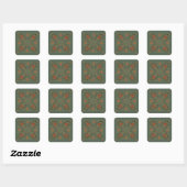 Stickers met fluweelgroen Oezbeeks ontwerp (Vel)