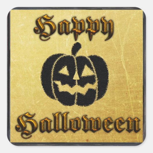 Stickers met gouden en zwarte pompoen Halloween (Voorkant)