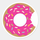 Stickers met hap uit donut met gekleurde hagelslag (Voorkant)