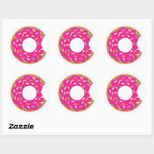 Stickers met hap uit donut met gekleurde hagelslag (Vel)