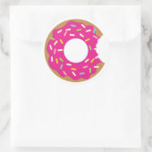 Stickers met hap uit donut met gekleurde hagelslag (Tas)