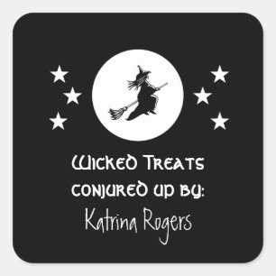 Stickers met het label Halloween-baking, zwart
