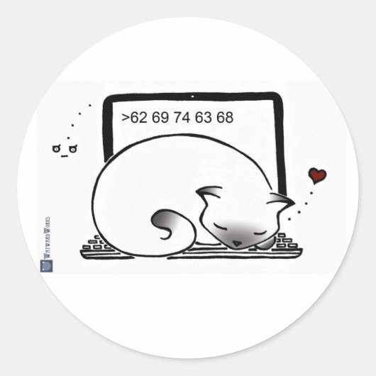 Stickers met kattebout voor laptop (blauw-puntSiam (Voorkant)