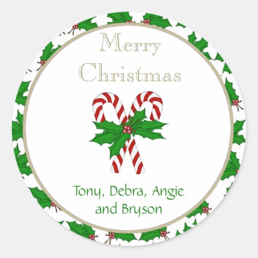 Stickers met kerstsnoepriet voor Collectie (Voorkant)