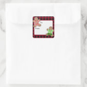 Stickers met kerstvierkant voor ontbijtkoekjes (Tas)