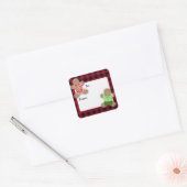 Stickers met kerstvierkant voor ontbijtkoekjes (Envelop)