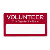 Stickers met naam voor vrijwilligers naamkaartjes  (Voorkant)