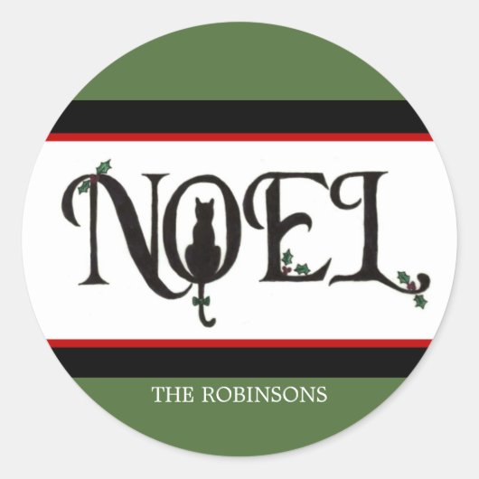 Stickers met Noel Cat Holiday (Voorkant)