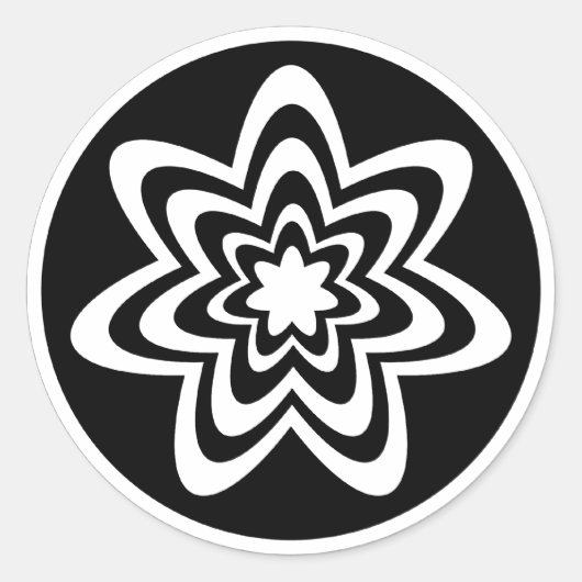 Stickers met platte explosie, zwart (Voorkant)