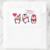 Stickers met prettige kerstpinguïn (Tas)