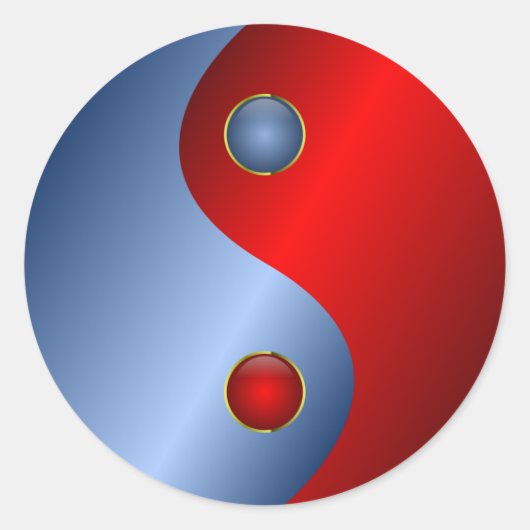 stickers met rode blauwe yang (Voorkant)