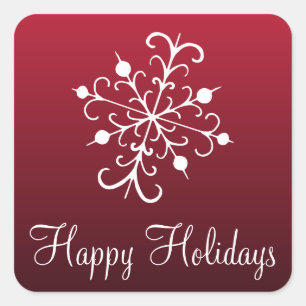 Stickers met rode sneeuwvlokken