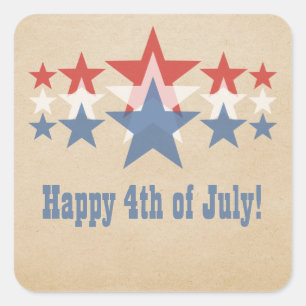 Stickers met rode, witte en blauwe Star-cascade