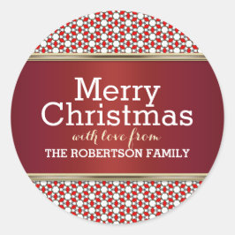Stickers met rood wit kerstcadeau voor Label