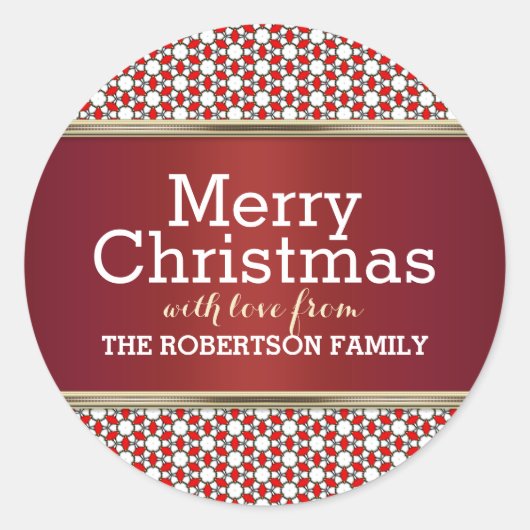 Stickers met rood wit kerstcadeau voor Label (Voorkant)