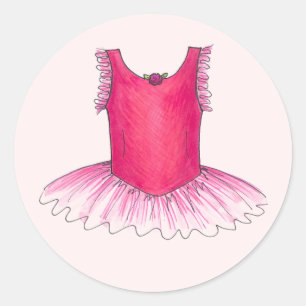 Stickers met roze ballet dansend Ballerina Tutu