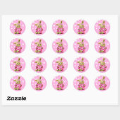 Stickers met roze Bunny en White Polka Dot (Vel)