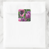 Stickers met roze en Paarse tulpen (Tas)