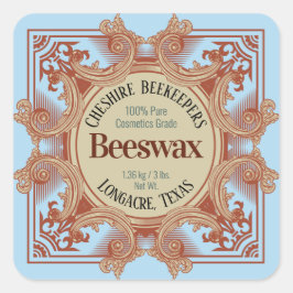  Stickers met scrollblauw bijenwas of honing