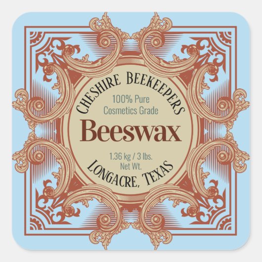  Stickers met scrollblauw bijenwas of honing (Voorkant)