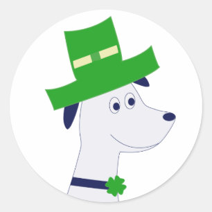 Stickers met St. Patrick's Day-hond en klaver