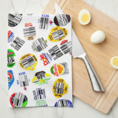 Stickers met streepjescode produceren theedoek (Quarter Fold)
