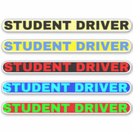 Stickers met tekst 'Student bestuurder'
