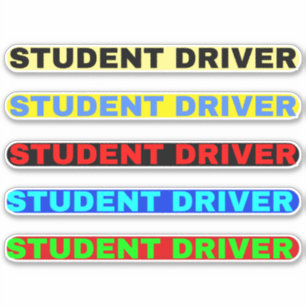 Stickers met tekst 'Student bestuurder'