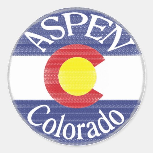 Stickers met vlag van Aspen Colorado (Voorkant)